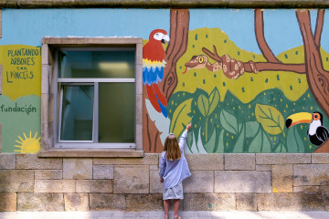 Uno de los murales pintados por estudiantes