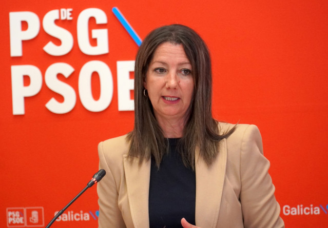 La viceportavoz del PSdeG Lara Méndez en rueda de prensa.