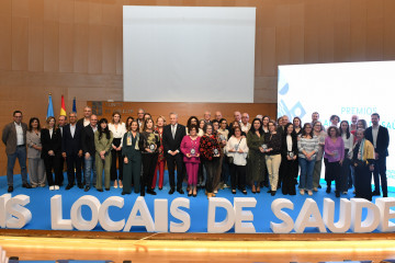 El conselleiro de Sanidade, Antonio Gómez Caamaño, en la IV edición de los premios a los planes locales de salud. Consellería de Sanidade, en Santiago de Compostela.