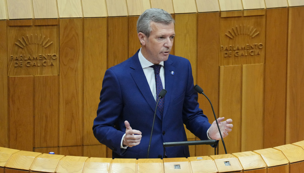 El presidente de la Xunta, Alfonso Rueda, interviene en el Debate Sobre el Estado de la Autonomía. Pazo do Hórreo. Santiago de Compostela.
