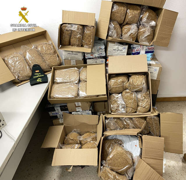 Imagen del tabaco decomisado.