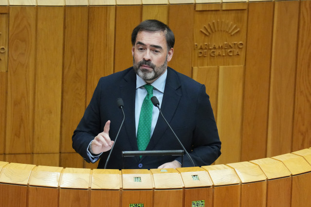 El portavoz del PP, José Alberto Pazos, interviene en la Cámara.