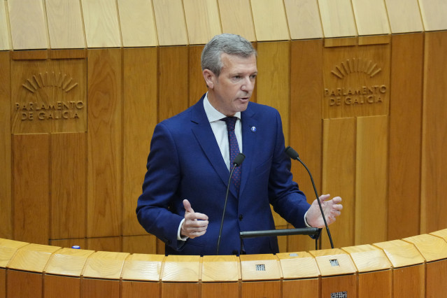 El presidente de la Xunta de Galicia, Alfonso Rueda, durante el Debate sobre el Estado de la Autonomía.
