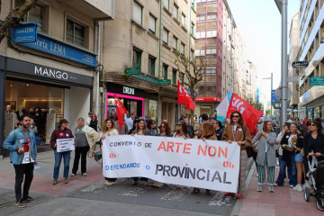 Imagen de la concentración en Pontevedra este viernes.