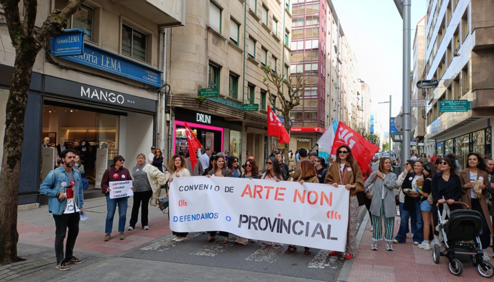 Imagen de la concentración en Pontevedra este viernes.