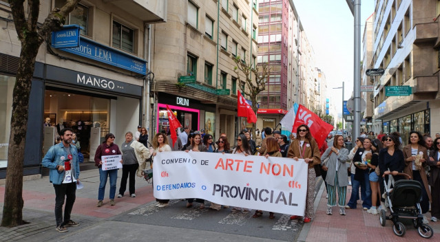 Imagen de la concentración en Pontevedra este viernes.
