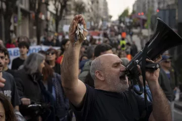 Una manifestación en marzo de la Alianza pola Vivenda en Vigo