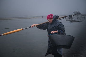 Archivo - Las mariscadoras de la Cofradía de San Telmo trabajan en la zona del Ameixal, a 4 de diciembre de 2025, en Pontevedra, Galicia (España). Las mariscadoras han arrancado hoy la campaña de N