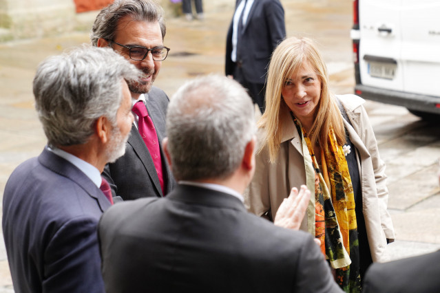 La presidenta del Tribunal Supremo y del Consejo Consejo General del Poder Judicial, Isabel Perelló, inaugura la séptima edición del curso ‘La protección del patrimonio histórico y su  conexión con el urbanismo’, a 15 de abril de 2026, en Santiago de Comp