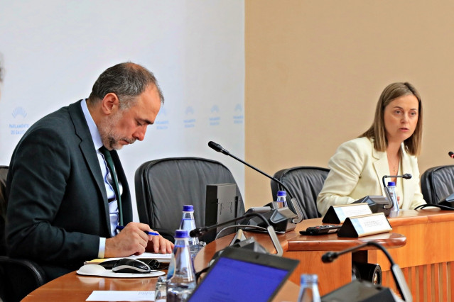 La directora xeral de Relacións Institucionais e Parlamentarias, Sandra Vázquez, comparece en la Cámara.