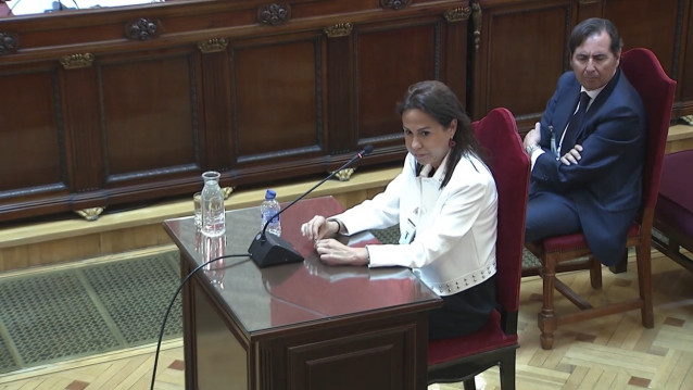 La expresidenta de Adif Isabel Pardo de Vera, durante su declaración como testigo en el Tribunal Supremo en el juicio de las mascarillas, en Madrid (España).