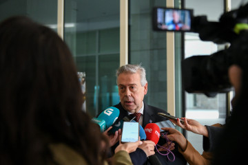 El conselleiro de Sanidade, Antonio Gómez Caamaño, en declaracione a los medios. Santiago de Compostela