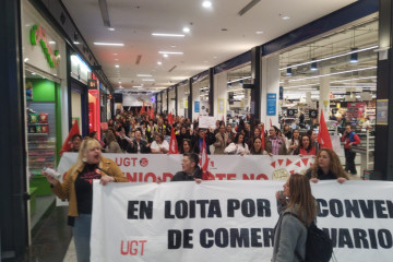 Manifestación del convenio del textil en As Cancelas