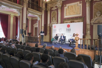 El presidente del Parlamento de Galicia, Miguel Santalices, en un acto de homenaje a Ramón Otero Pedrayo en Ourense.