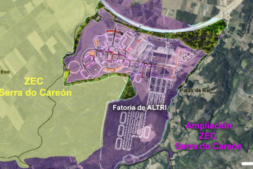 Archivo - Mapa que refleja la protección inicial que otorgó la Xunta a los terrenos de Altri en su estrategia de infraestructura verde.