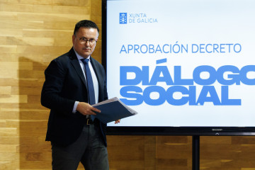 El conselleiro de Emprego, José González, en rueda de prensa