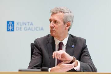 El titular del Gobierno gallego, Alfonso Rueda, preside la reunión del Consello de la Xunta.