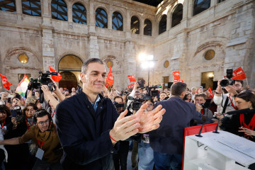 Archivo - El presidente del gobierno, Pedro Sánchez, durante un acto de inicio de campaña electoral, a 26 de febrero de 2026, en Burgos, Castilla y León (España). El presidente del Gobierno, Pedro