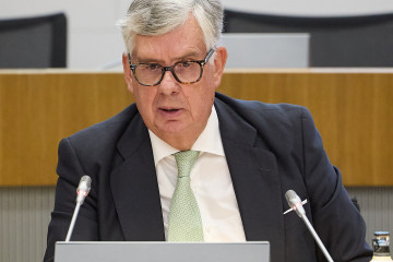 Archivo - El presidente de CEG, Juan Manuel Vieites, durante un encuentro empresarial de las patronales del noroeste