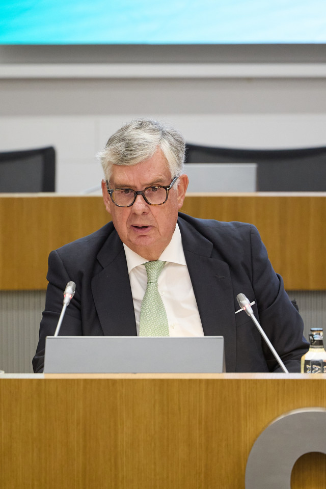 Archivo - El presidente de CEG, Juan Manuel Vieites, durante un encuentro empresarial de las patronales del noroeste