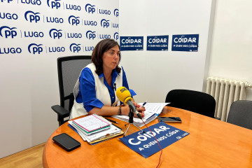 Archivo - La portavoz del PP de Lugo, Elena Candia, en rueda de prensa. Foto de archivo.