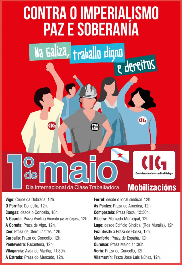 Cartel de la CIG por este 1 de mayo