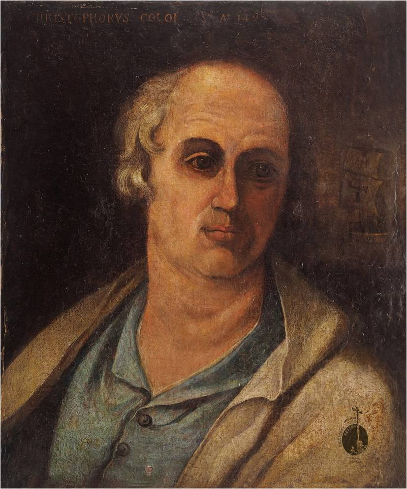 Cristobal Colu00f3n en un u00f3leo pintado en torno a 1530