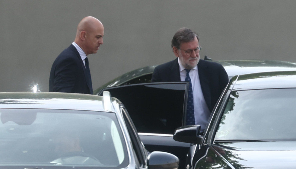 El expresidente del Gobierno, Mariano Rajoy, a su salida de la Audiencia Nacional, a 23 de abril de 2026, en San Fernando, Madrid (España). El caso Kitchen investiga la presunta operación del Minist