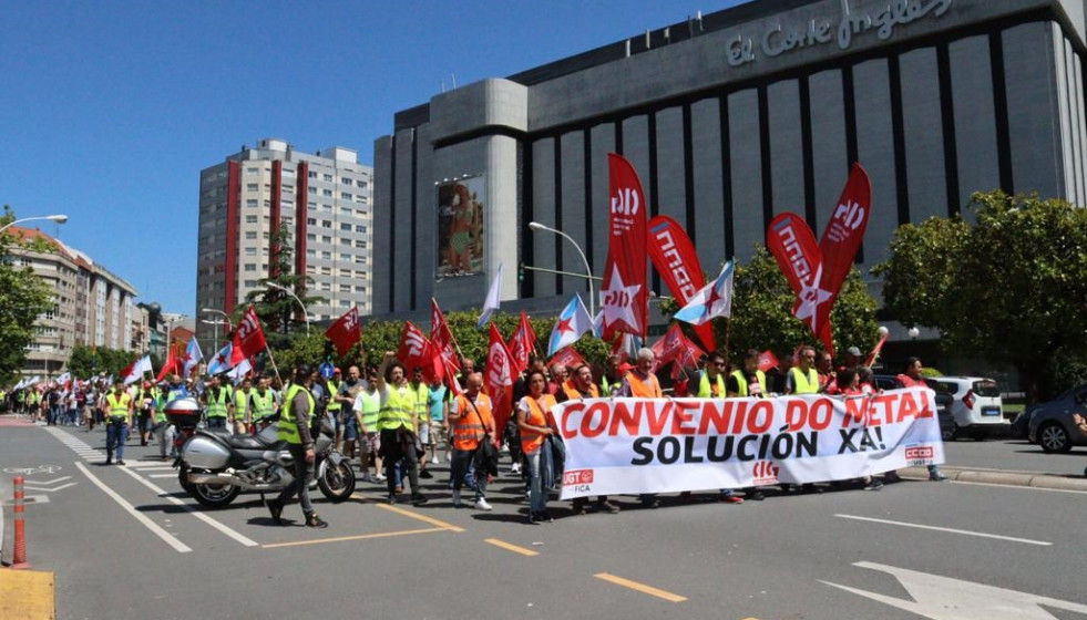 Archivo - Manifestación de trabajadores del metal en A Coruña