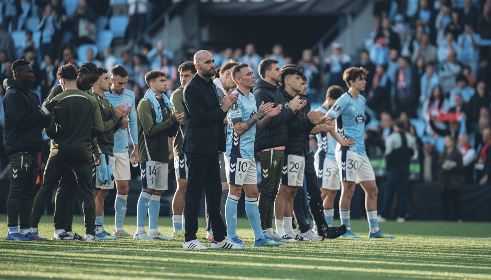 Celta jugadores grada