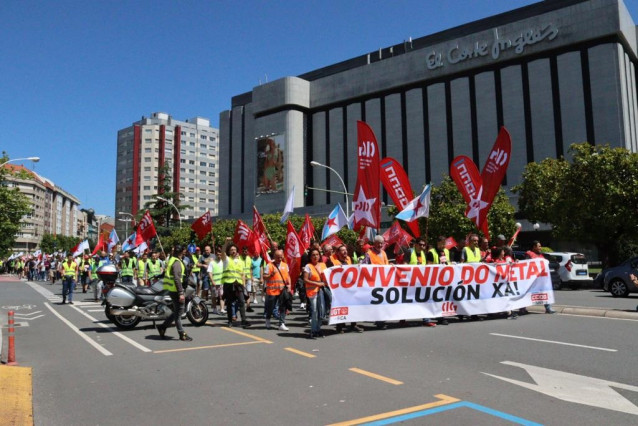 Archivo - Manifestación de trabajadores del metal en A Coruña