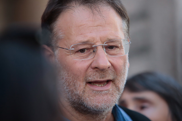 Archivo - El secretario xeral de la Confederación Intersindical Galega (CIG), Paulo Carril, durante una concentración ante el Ayuntamiento de O Porriño