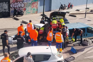 Imagen del coche en el momento del accidente.