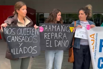 Protesta esta mañana en el hospital de Lugo por el Estatuto Marco
