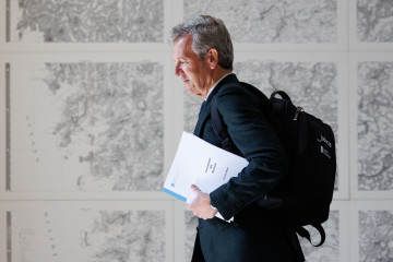 El titular del Executivo gallego, Alfonso Rueda, antes de la rueda de prensa del Consello