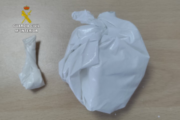 Cocaína incautada en un control en Caldas de Reis.