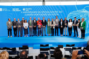 Acto conmemorativo del 10º aniversario de la oficialización del Camino Portugués por la Costa, en Vigo, a 28 de abril de 2026.