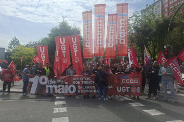 Manifestación convocada por UGT y CCOO por el 1 de Mayo