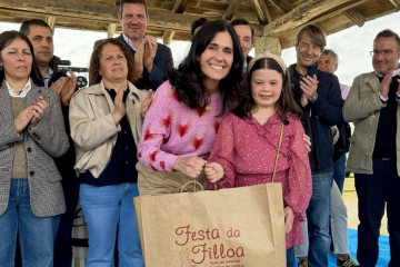 La secretaria xeral del PPdeG, Paula Prado, en la Festa da Filloa de Muimenta, en Cospeito (Lugo).