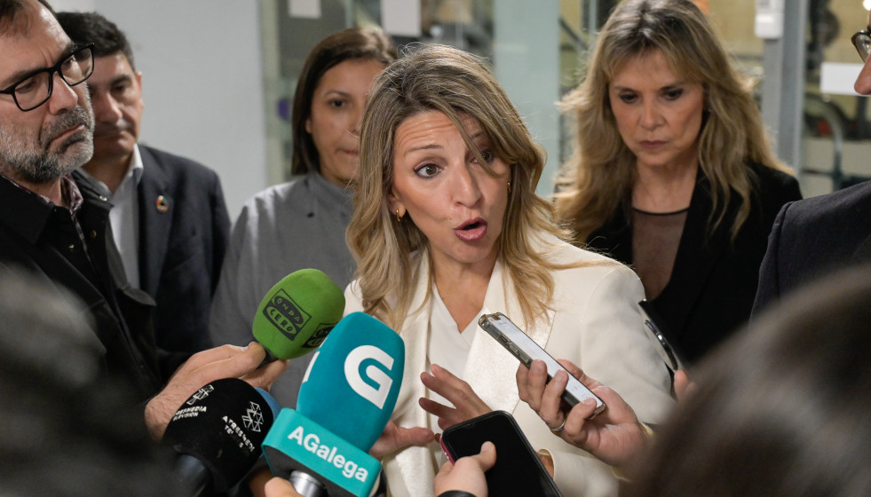 La vicepresidenta segunda del Gobierno y ministra de Trabajo y Economía Social, Yolanda Díaz, participa en un encuentro para dialogar con cooperativas gallegas, a 30 de abril de 2026, en A Coruña, 
