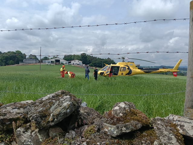 El helicóptero que participó en el operativo