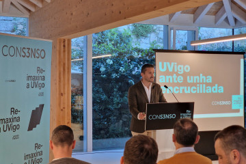 Archivo - Jacobo Porteiro en la presentación de su candidatura a rector de la UVigo.