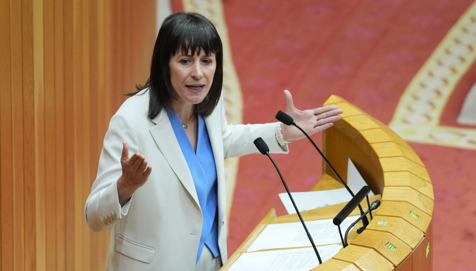 La portavoz del BNG, Ana Pontón, interviene durante el Debate sobre el Estado de la Autonomía, a 8 de abril de 2026, en Santiago de Compostela, A Coruña, Galicia (España).