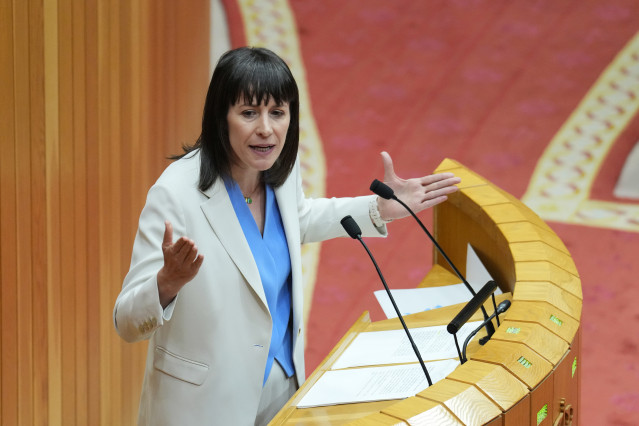 La portavoz del BNG, Ana Pontón, interviene durante el Debate sobre el Estado de la Autonomía, a 8 de abril de 2026, en Santiago de Compostela, A Coruña, Galicia (España).