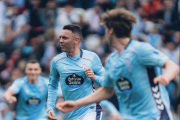 Aspas celebra su gol frente al Elche