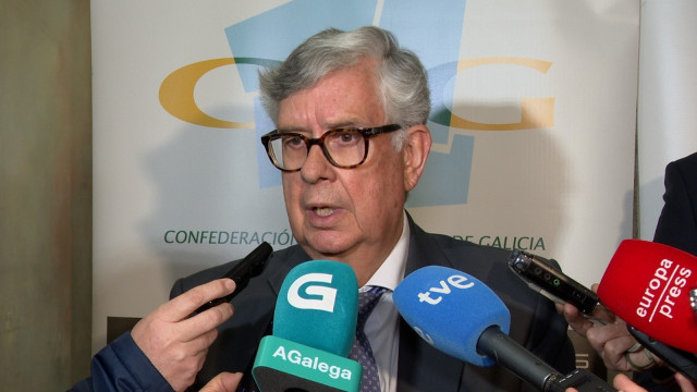 El presidente de la CEG, Juan Manuel Vieites, en declaraciones a los medios