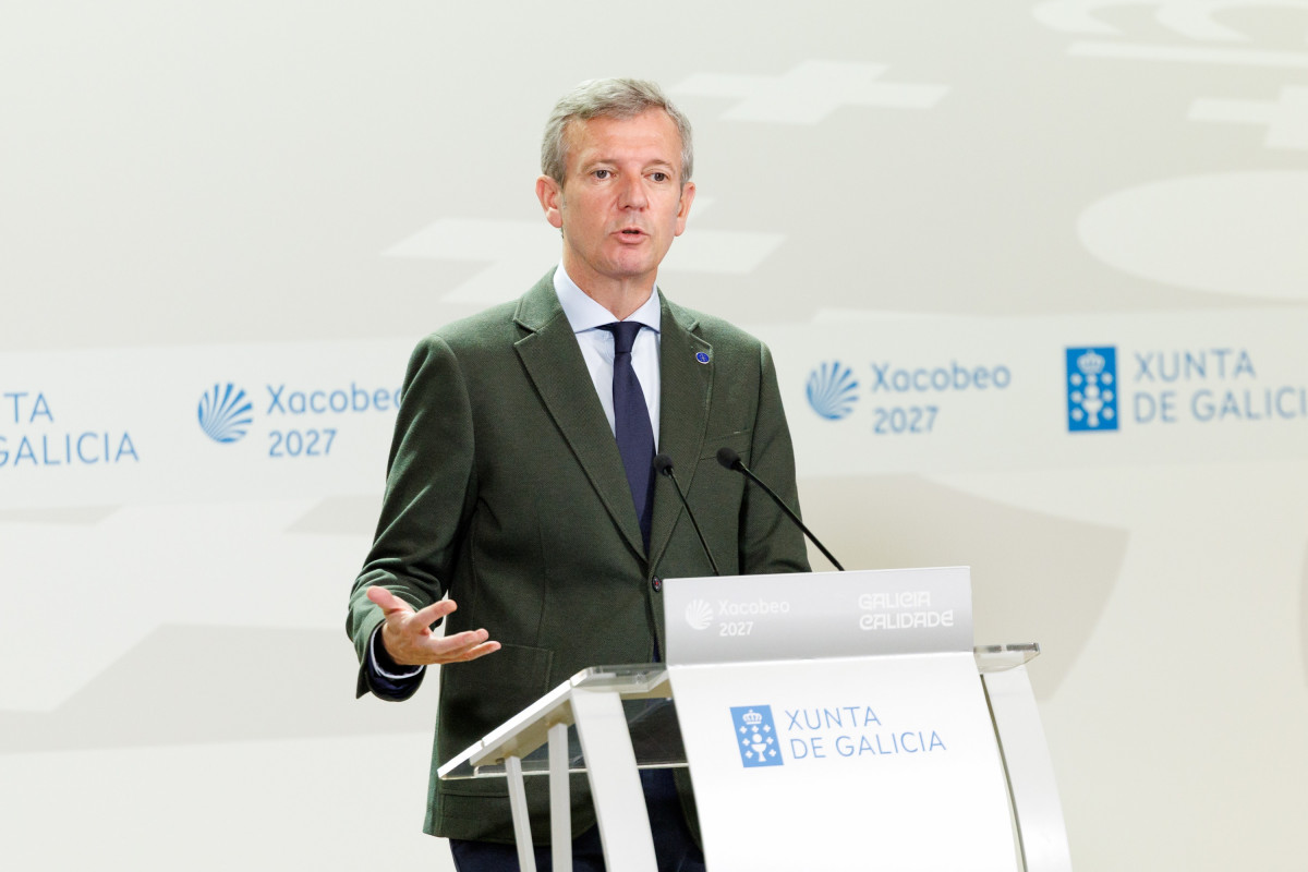 El presidente en la rueda de prensa posterior al Consello.