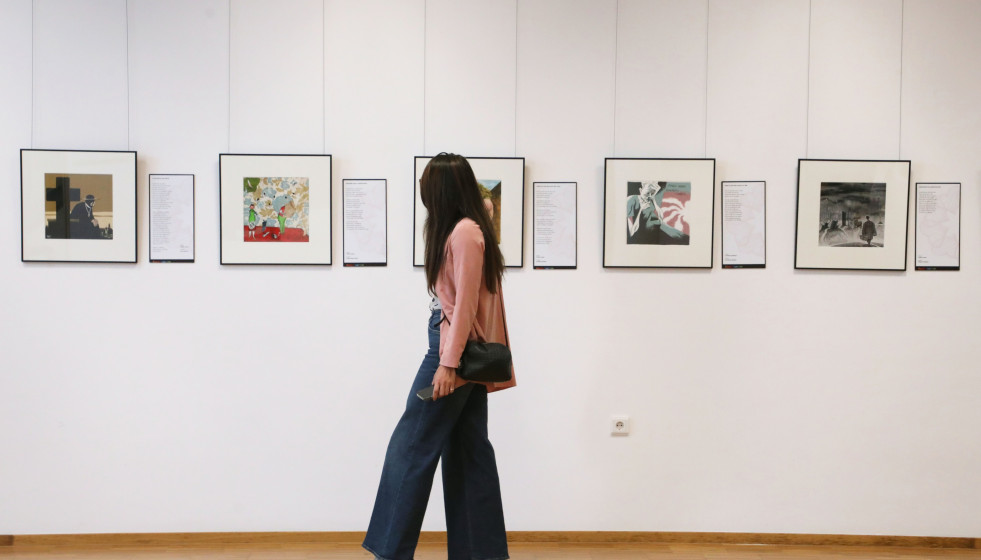 La exposición 'Rosalía Ilustrada' podrá verse en la sede viguesa de la Diputación de Pontevedra hasta el 15 de junio.