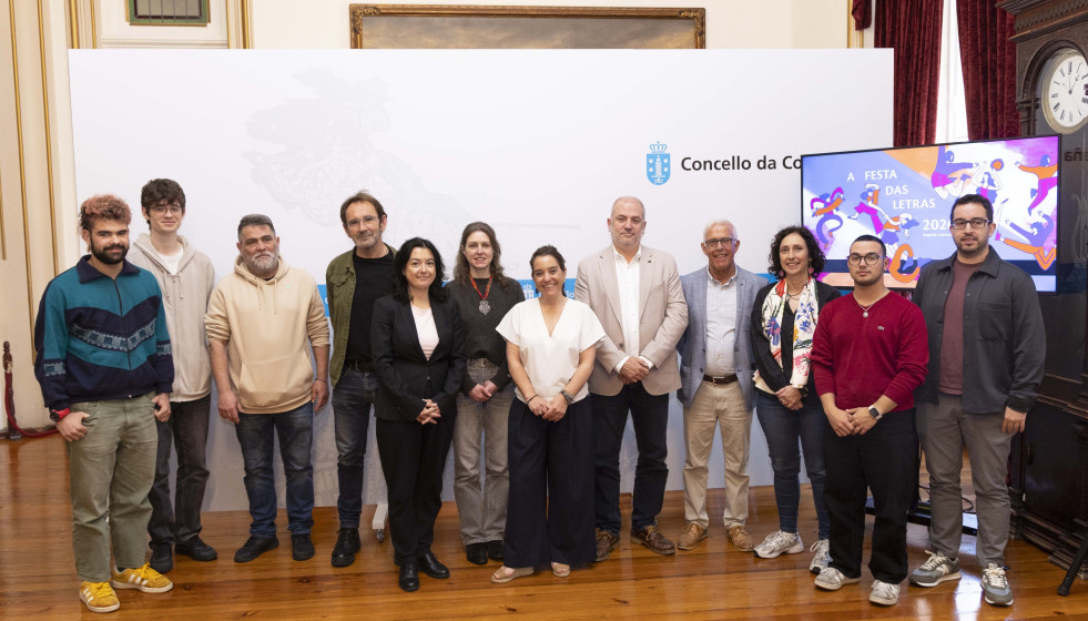El Ayuntamiento de A Coruña presenta los actos con motivo del Día das Letras Galegas en una rueda de prensa con presencia de la alcaldesa, Inés Rey