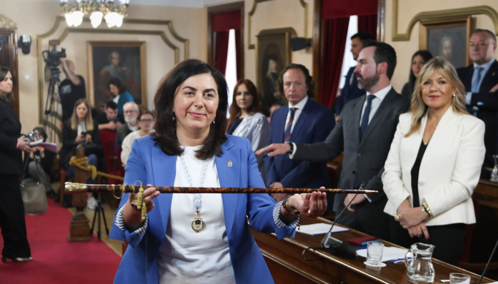 La nueva alcaldesa de Lugo, Elena Candia, tras prosperar la moción de censura.